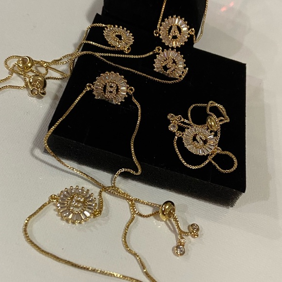 Initials zircon bracelets A B C E S and more - Picture 7 of 13